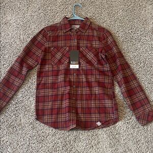 5.11 women’s  Burgundy Plaid flannel Shirt